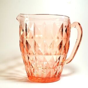 Jeannette Glass Co 'Windsor' Geometric Pink Depression Glass Servingware Pitcher